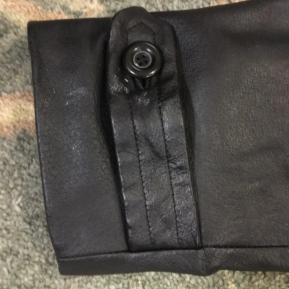 BAGATELLE Vintage Black Hooded Genuine Leather Jacket Womens US Large - Picture 5 of 17